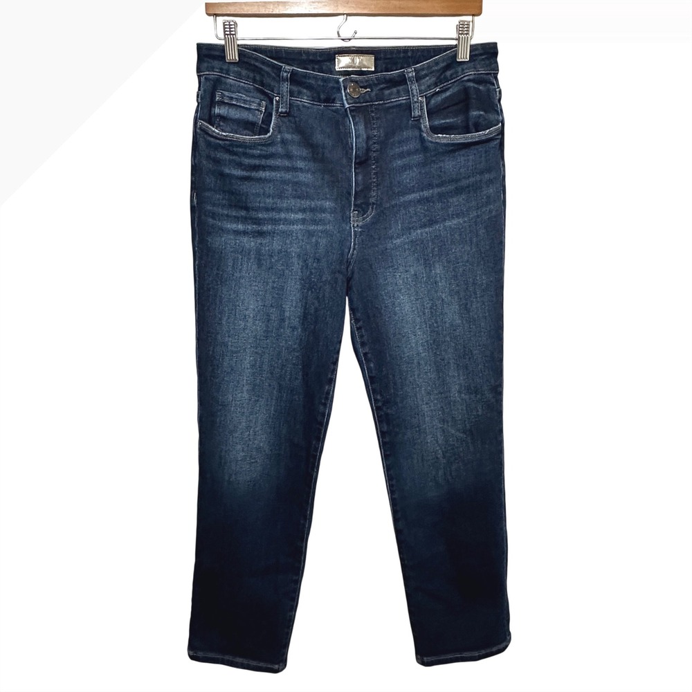KUT from the Kloth Reese Straight Leg Jeans Women 10 Blue High Rise Fab Ab Denim